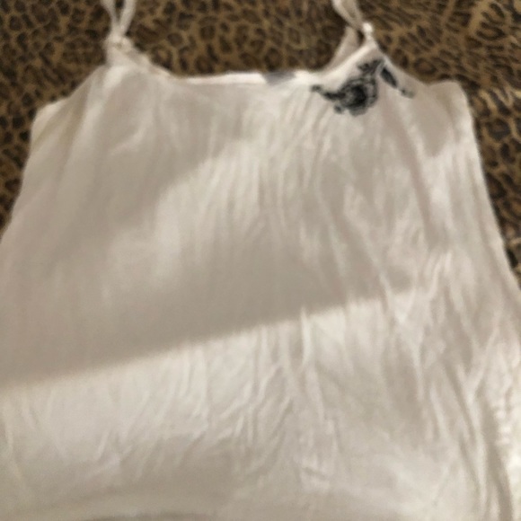 Together size XL ivory adjustable camisole stretch flocked black floral design - Picture 4 of 9